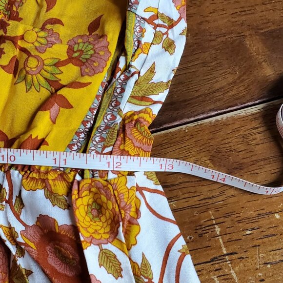 Orange Floral Button-Front Short-Sleeve Maxi Dress - Picture 6 of 7